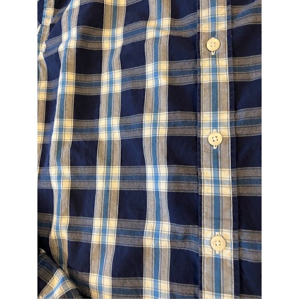 J Crew Blue White Plaid Slim Fit Button Down Shirt Large - Picture 7 of 7